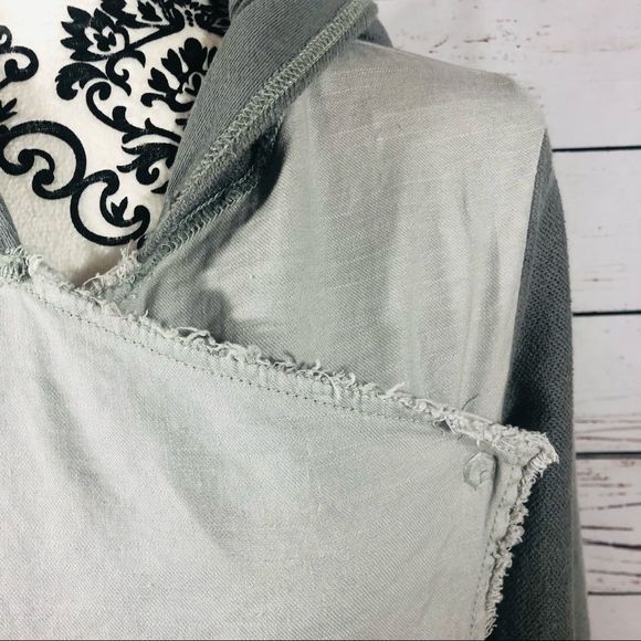 Free People Linen Cotton Drippy Asymmetrical Jacket Grey XS - Picture 7 of 14